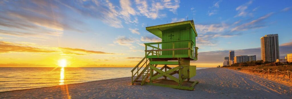 A lifeguard tower in Miami Beach, part of our Louisiana-Florida road trip